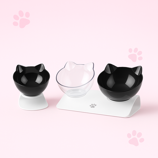 Cat Double Bowl Cat Food Bowl Protects Cervical Vertebra
